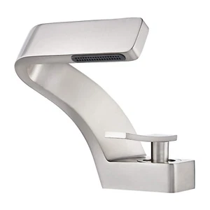 Bathroom Sink Faucet Waterfall Spout 1 Hole Vanity Basin Single Handle Mixer Tap - Picture 1 of 8