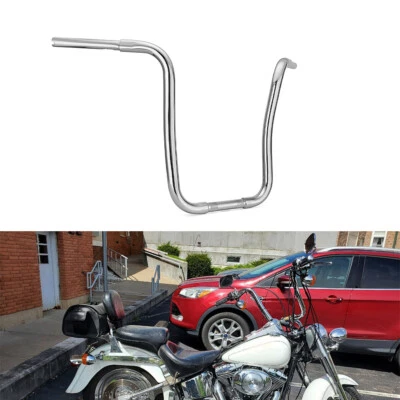Chrome 16" Rise 1.25" Fat Ape Hanger Handlebars For Harley Road King - Изображение 1 из 4