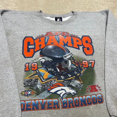 Denver Broncos Sweatshirt Men Large NFL Football Pullover Starter Vintage 90s Cover