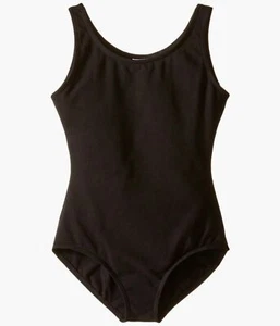 $70 Capezio Kids Girls' Black Solid High-Neck Sleeveless Tank Leotard Size Small - Picture 1 of 1
