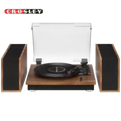 Gravador Crosley CR7502A-WA Riff 3 velocidades com alto-falantes - Nogueira - Imagem 1 de 4