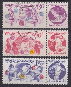 CZECHOSLOVAKIA 1975 SC#2005/07 USED set+lab. Spartakiad 1975 Prague June 26-29. - Picture 1 of 1