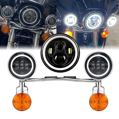 7" LED Headlights & Fog Passing Light Bar For Kawasaki Vulcan VN 1500 1600 1700 - Image 1 of 4