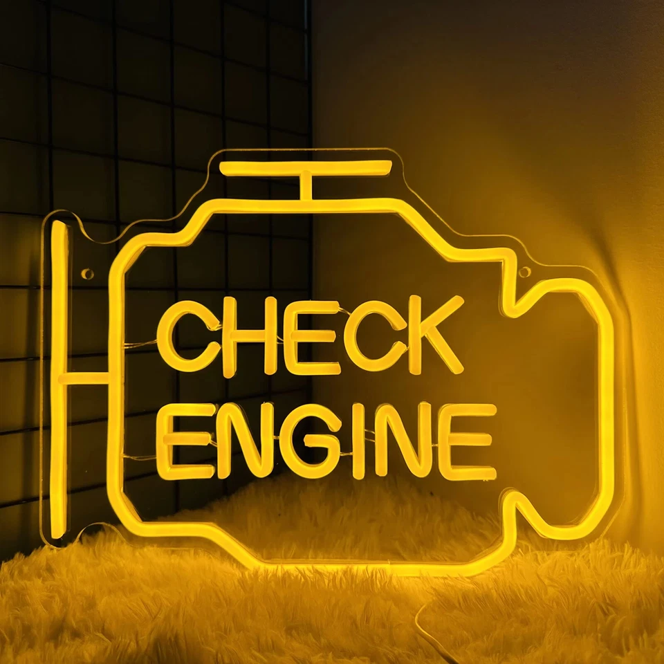 Check Engine Neon LED Light Sign, LED Neon Sign for Garage Decor - image 1 of 4