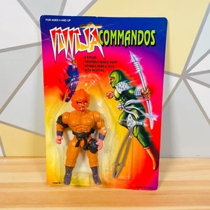 Figura de acción de colección Ninja Commandos naranja Knock Off Bootleg cardada años 80 KO - Imagen 1 de 8