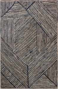 Handmade Indien Area Rugs Jute 4 x 6 Feet Black Boho Hand Woven Carpet - Picture 1 of 10