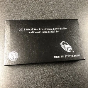 2018 WWl Centennial Silver Dollar & Coast Guard Medal Set - Picture 1 of 9