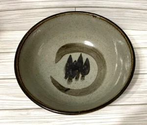 Handcrafted Artisan Pottery Bowl With Earthy Glaze & Abstract Design Light Gray - Picture 1 of 5