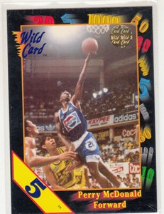 PERRY McDONALD 1991-92 Wild Card NCAA 5 Stripe Parallel #111 Georgtown Mint