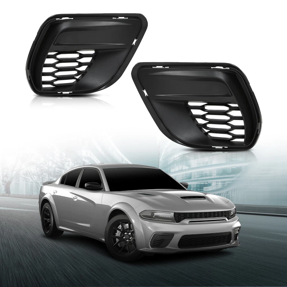 Front Bumper Insert Fog Light Cover Left+Right Fit For 2020-2023 Dodge Charger - Image 1 of 4