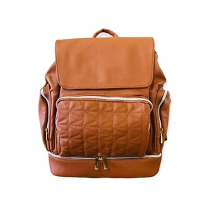 Nappy Bag Backpack Stylish Tan Colour Large Capacity for Baby Items - Picture 1 of 12