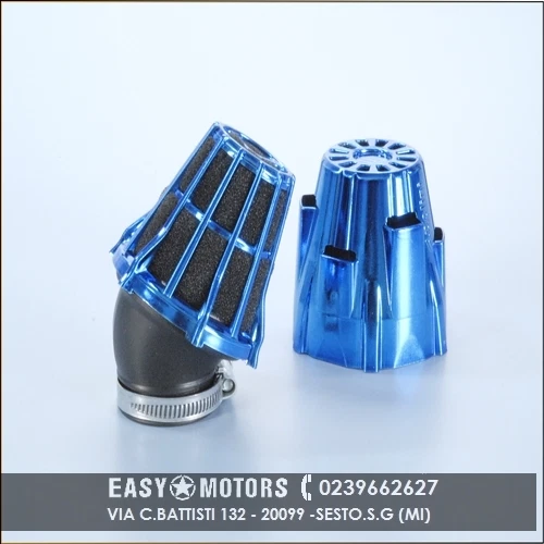 POLINI 203.0113 FILTRO ARIA AIR BOX CROMATO BLU INCLINATO 30' D.32 - Immagine 1 di 1