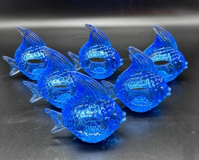 Juego de 6 servilletas de plástico azul cristalino acrílico para decoración de mesa Foto 1 de 4