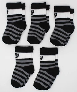 Las Vegas Raiders NFL 1/4 Quarter Youth Kids Socks *5 Pairs* *Toddler 3-8 Size - Picture 1 of 2