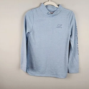 Vineyard Vines outlet girls sz L / 14 funnel neck blue whale sweatshirt top New - Picture 1 of 12