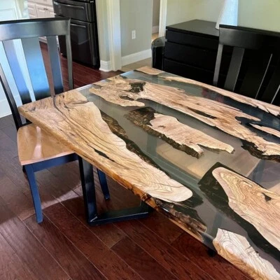 Craystal Clear Epoxy Resin Luxury Dining Coffee Table Top Halway Decor Gift - Image 1 of 4