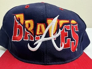 Vintage Atlanta Braves Earthquake Snapback Game Hat Cap Graffiti Big Logo G.C.C - Picture 1 of 8