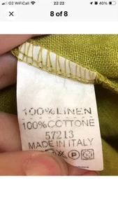 Made In Italy Green Linen Oversized Top with White Vest Lining BNWT - Picture 1 of 7