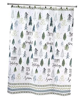  - Shower Curtain, Vibrant Printed Fabric, Christmas 72"W x 72"L (Pack of 1) - Image 1 of 3