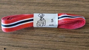 RB 5 Meter Red White Blue Grosgrain Ribbon - Picture 1 of 6