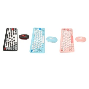 Wireless Keyboard Mouse Set Stylish Slim Round Keycaps Mute Ergonomic 2.4G Ke FY - Afbeelding 1 van 33