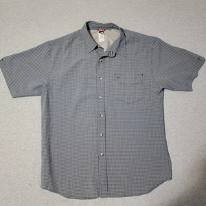 North Face Men's XL Short Sleeve Button Up Shirt Black Plaid - Picture 1 of 11