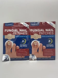 2 Pack ELAIMEI Fungal Nail Patches 42 Hydrogel Antifungal Toe Nail Repair Pads - Picture 1 of 5