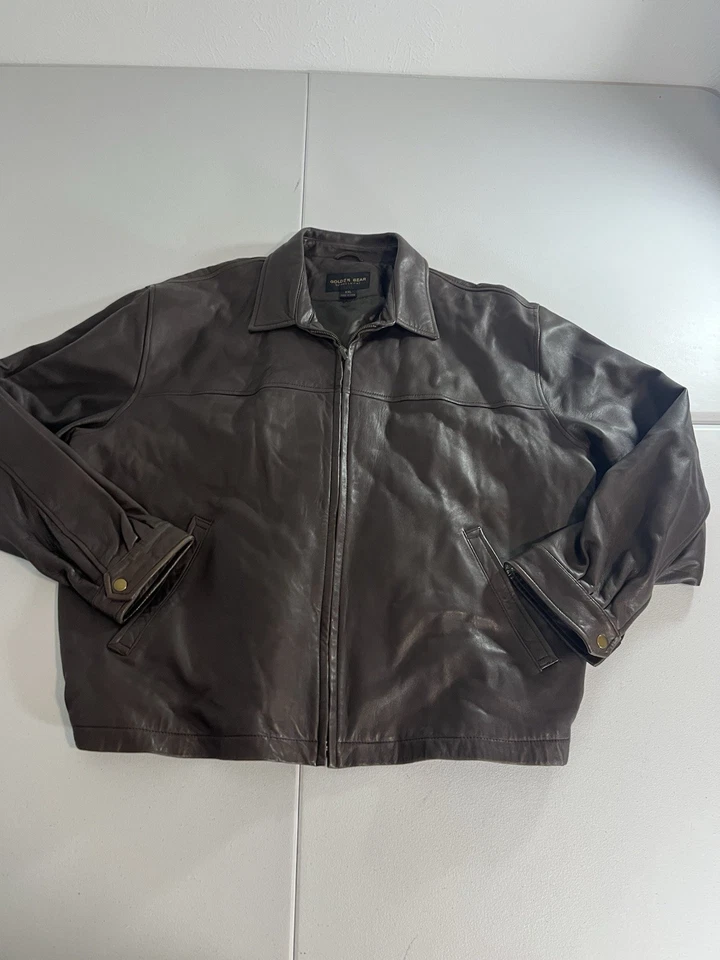 Chaqueta de cuero marrón Golden Bear para hombre talla  Foto 1 de 4