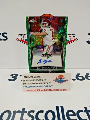 2018 LEAF FLASH BAKER MAYFIELD ROOKIE AUTO GREEN 8/15 #BA-BM1 - Image 1 of 3