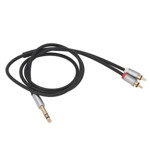 Double Câble Audio Métal Plaqué Or Noir Stéréo Y Insert Adaptateur De SépFR - Afbeelding 1 van 12