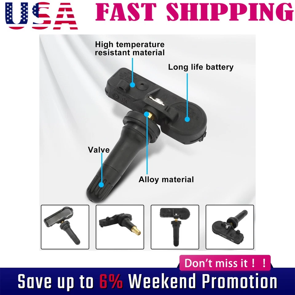 4x Sensores de monitoreo de presión de neumáticos TPMS para Chevy GMC 20923680/actualizados Foto 1 de 4