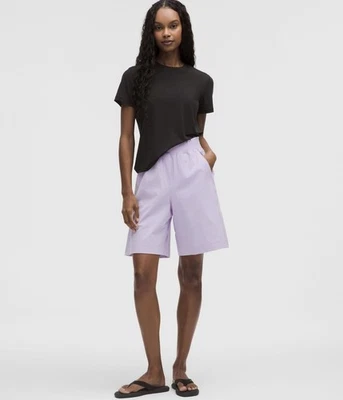 Pantalón Corto Lululemon Tejido Elástico Volantes-Cintura Tiro Alto 9" Talla M Nuevo con Etiquetas Foto 1 de 4