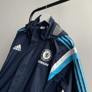 Adidas Chelsea Football Training Men’s Rain Jacket Track Jersey 2014 Blue Size L - Picture 1 of 17