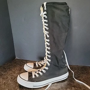 XXHI Converse Knee high black chuck taylor star Zipper Lace Up Women S9 Punk 7me - Picture 1 of 18