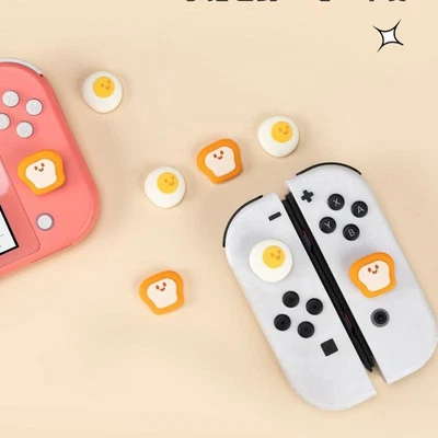 4PCS Egg Bread Joystick Caps NEW for Nintendo Switch/OLED/Lite Thumb Grips - Image 1 of 4