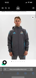 Newcastle United adidas 25/26 Players Range Grey All Weather Jacket - Picture 1 of 8