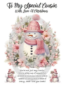 To My Special Cousin At Christmas A5 Size Christmas Card and Red Envelope - Picture 1 of 4