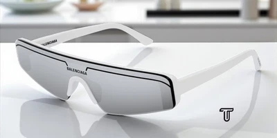 Gafas de sol unisex BALENCIAGA BB0003S 002 rectangulares cuadradas blancas plateadas 99 mm Foto 1 de 4