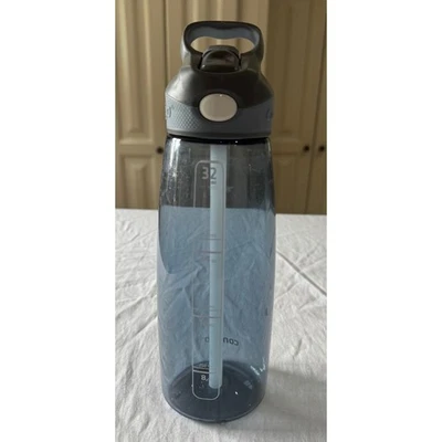 Botella de agua Contigo 32 oz tapa gris pajita corporal azul deporte libre de BPA Foto 1 de 4
