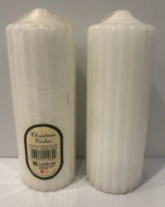 2 Candle-Lite Vtg KMart Fluted Round Christmas Cookie Candle 8X2.8 Made USA READ - Picture 1 of 20