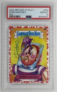 2024 Topps Garbage Pail Kids GPK At Play Red #87b Robin Nostrils /75 PSA 10 - Picture 1 of 3