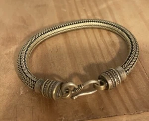 Handmade India Solid Brass Snake Chain Bracelet S Hook - Picture 1 of 4