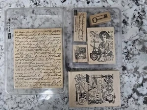 Stampin Up Sets, French Script, Friendship's Journey And Bonus Wooden Stamp - Picture 1 of 8
