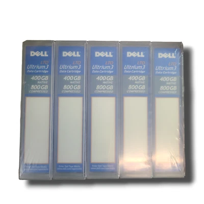 Cartucho de datos Dell LTO Ultrium 3 400 GB/800 GB OHC593 paquete de 5 Foto 1 de 2