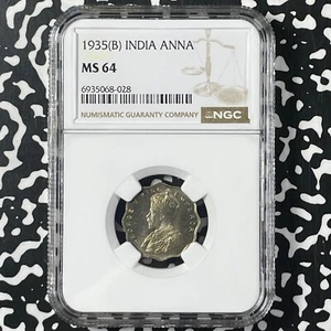 1935 India 1 Anna NGC MS64 Lot#G9970 Choice UNC! - Picture 1 of 3