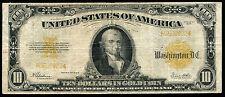 FR. 1173 1922 $10 TEN DOLLARS GOLD CERTIFICATE CURRENCY NOTE