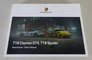 Owner´s Manual Porsche 718 Cayman GT4 / Boxster 718 Spyder Typ 982 from 06/2019 - Bild 1 von 5