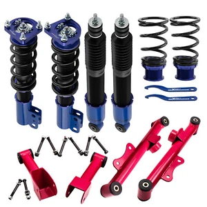 4x Coilovers + 4x Upper & Lower Tubular Rear Control Arm For Ford Mustang 94-04 - Picture 1 of 8