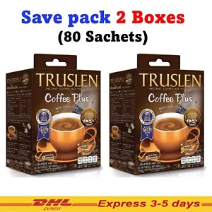 2X 80 Sachets Truslen Instant Coffee Plus Sugar Free Diet Fat Slimming Shape - Picture 1 of 11
