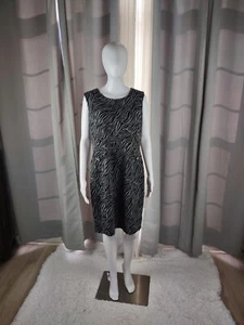 EnFocus Studio Damen schwarz, grau Zebramuster ärmelloses Kleid Größe 12 - Bild 1 von 10